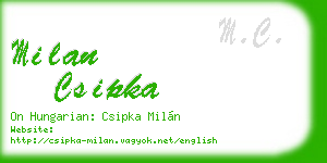 milan csipka business card