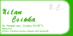 milan csipka business card